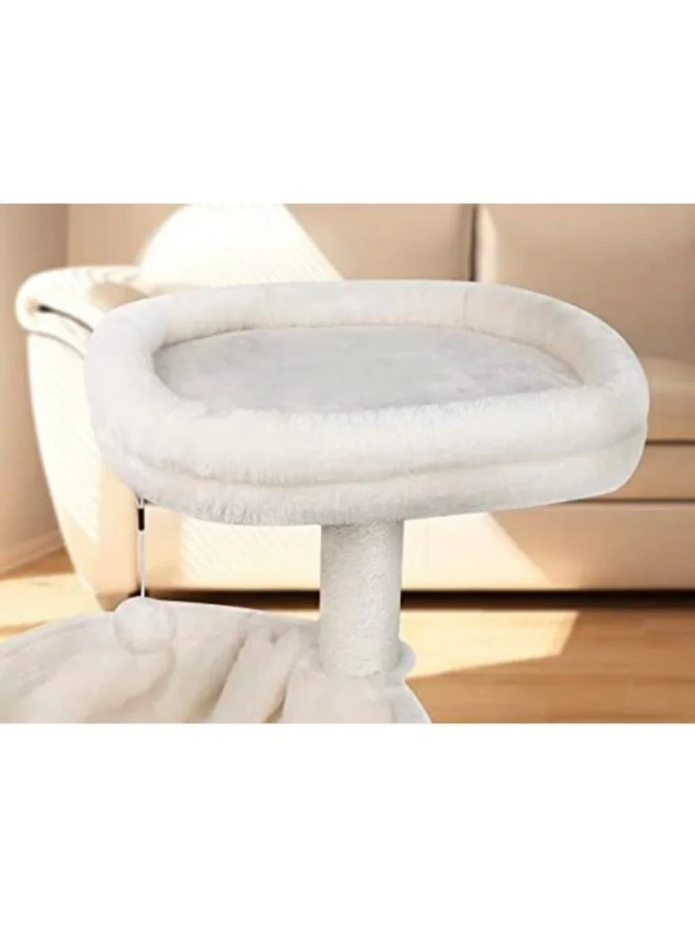 Cozy 39.4'' Cat Tree with Condo & Spacious Hammock - Beige Pet Furniture